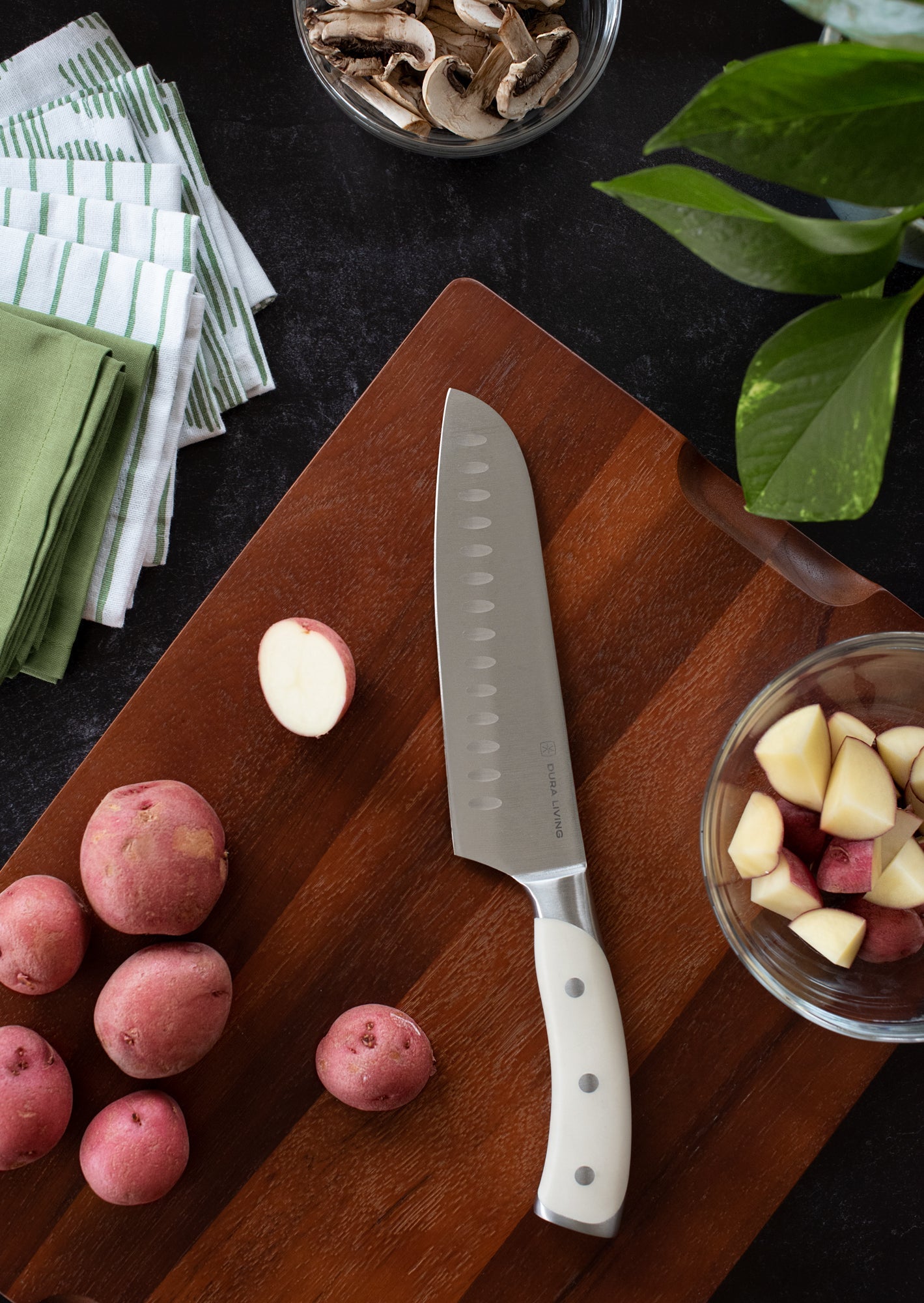 Elite 7 inch Santoku Knife - Cream