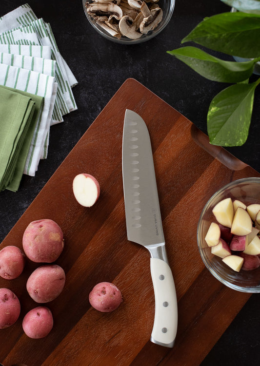 Elite 7 inch Santoku Knife - Cream