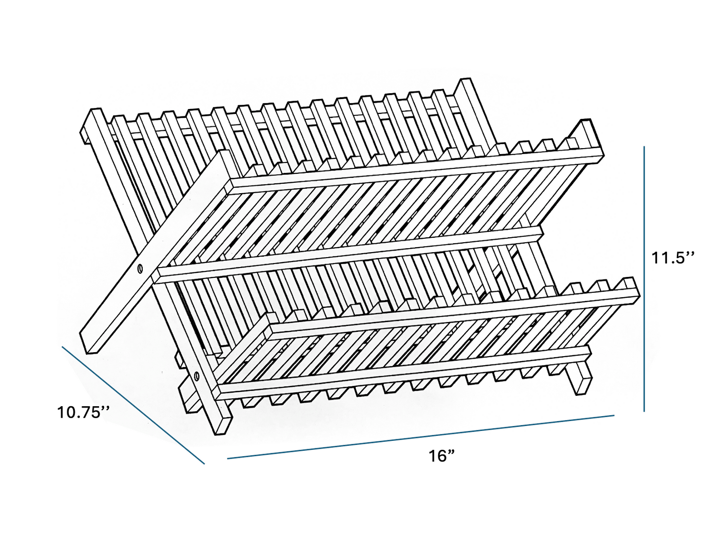Bamboo Dish Drying Rack - 2-Tier Foldable Dish Rack for Kitchen Counter